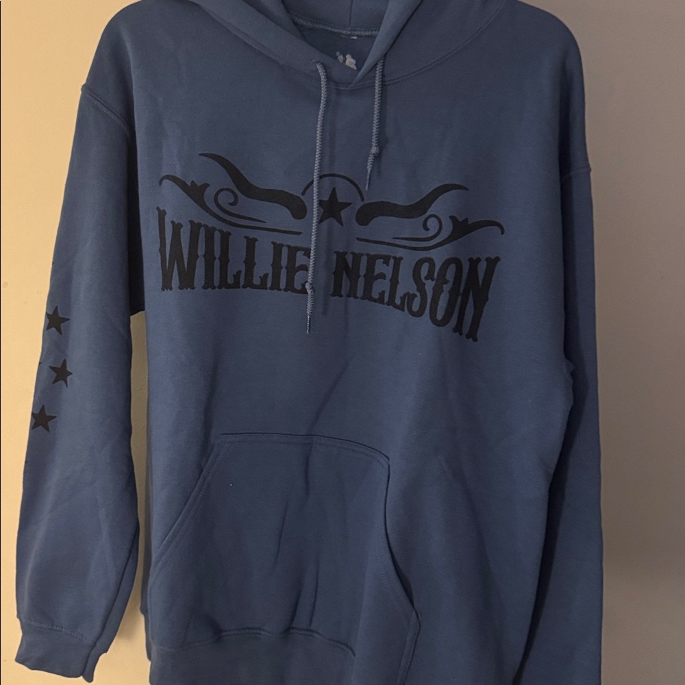Urban outfitters Zion Rootswear Willie Nelson outlaw Blue Hoodie - Picture 5 of 6